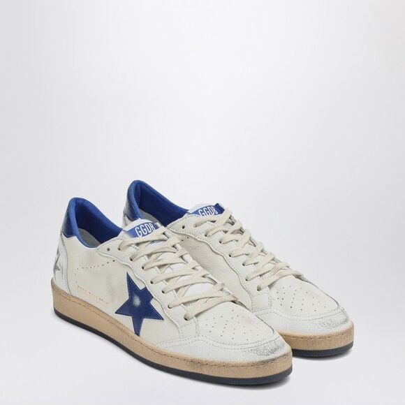 Golden Goose White/Metallic Blue Ballstar Sneakers Men - Picture 1 of 2